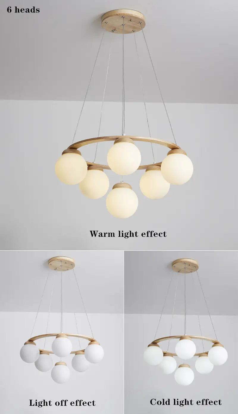 Versatile Multi-Head LED Round Glass Ball Pendant Lighting