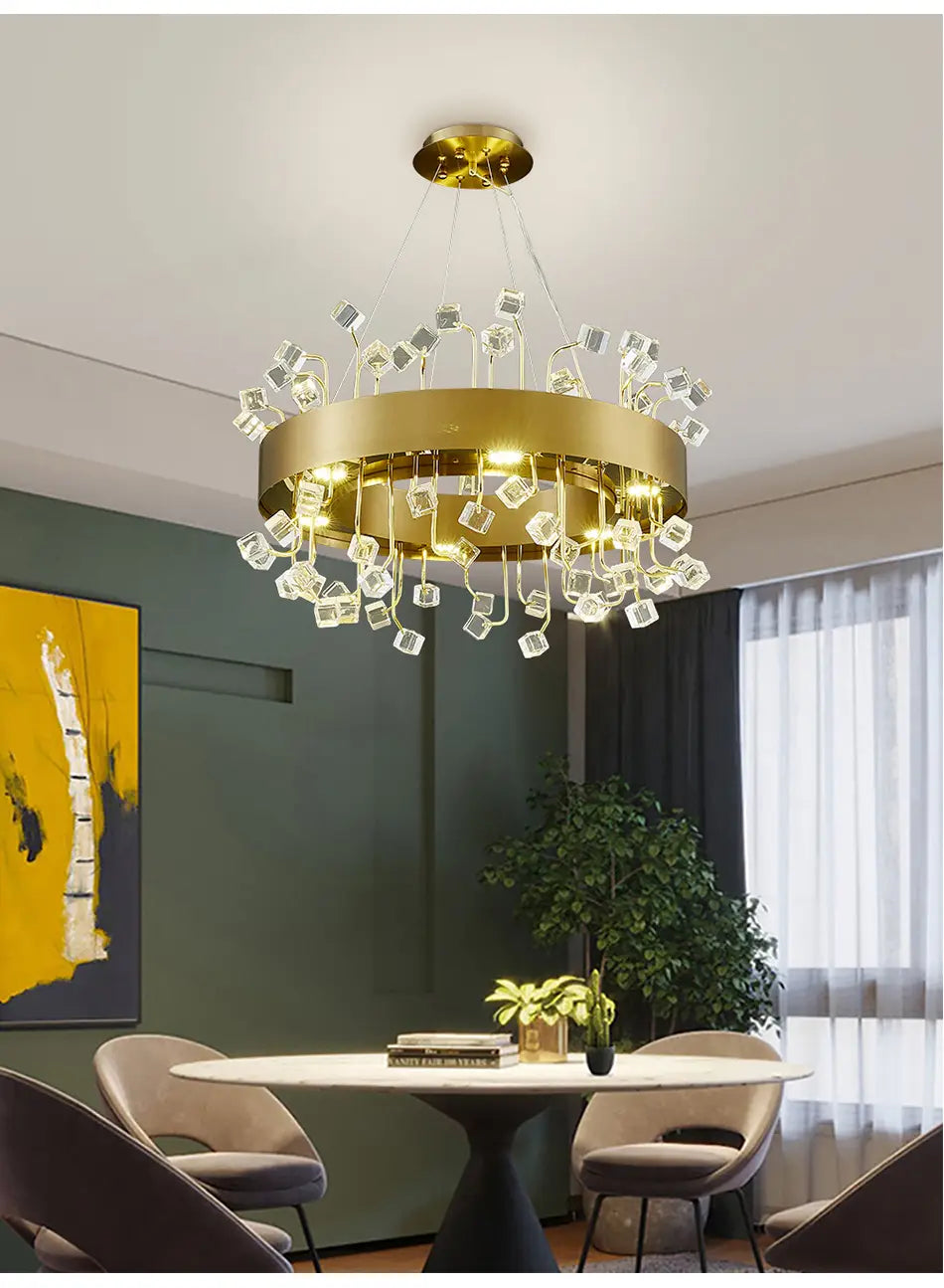 Colour Crystal Led Chandeliers For Living Room Indoor