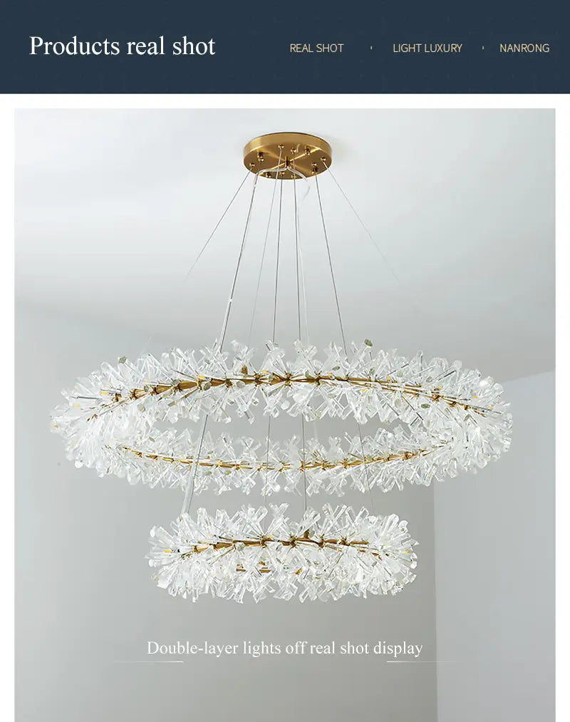 Luxurious Crystal Flower Ceiling Chandelier - LED Indoor