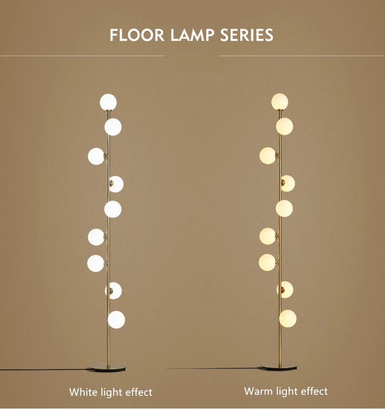 Modern Led Floor Lamp Glass Ball Gold Floor Lamps For Living