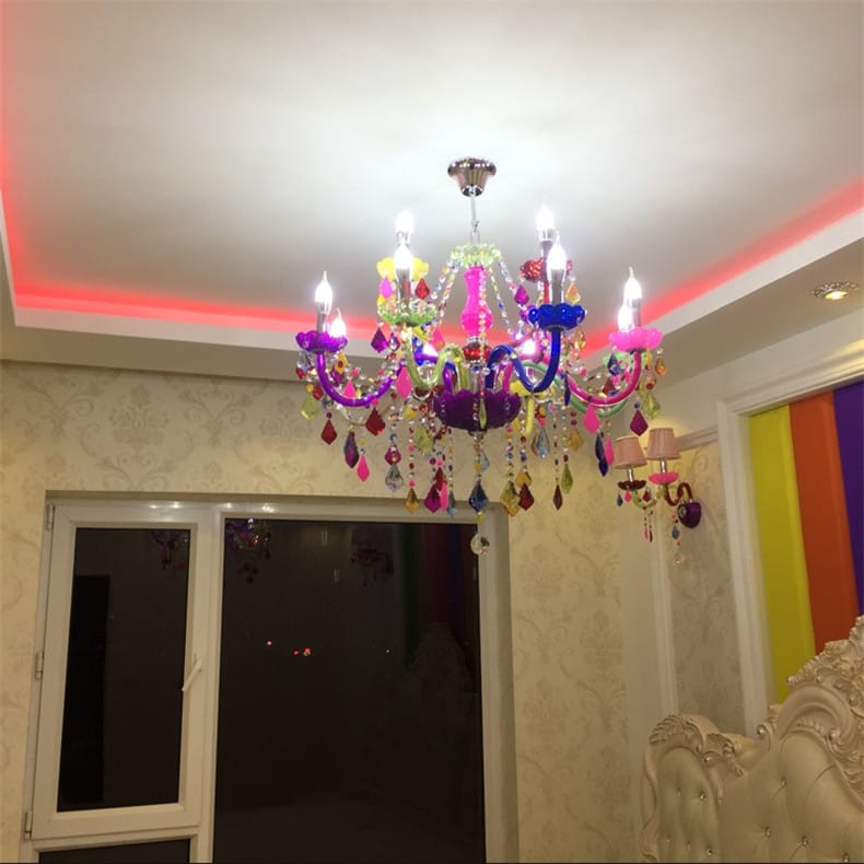 Elegant LED Glass Chandelier - Exquisite Ceiling-Mounted
