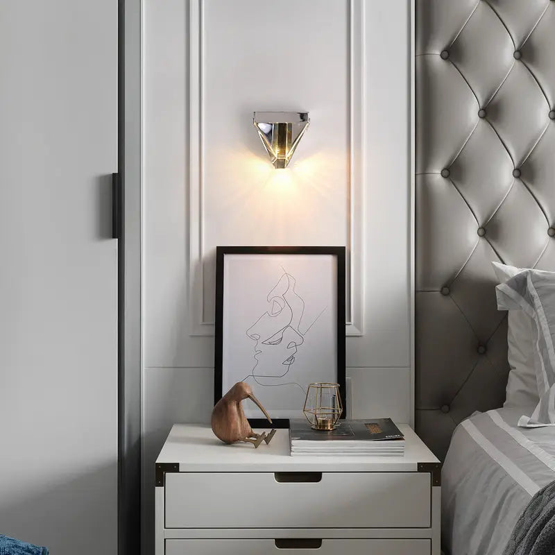 Post-modern minimalist crystal lamp bedside wall lamp luxury