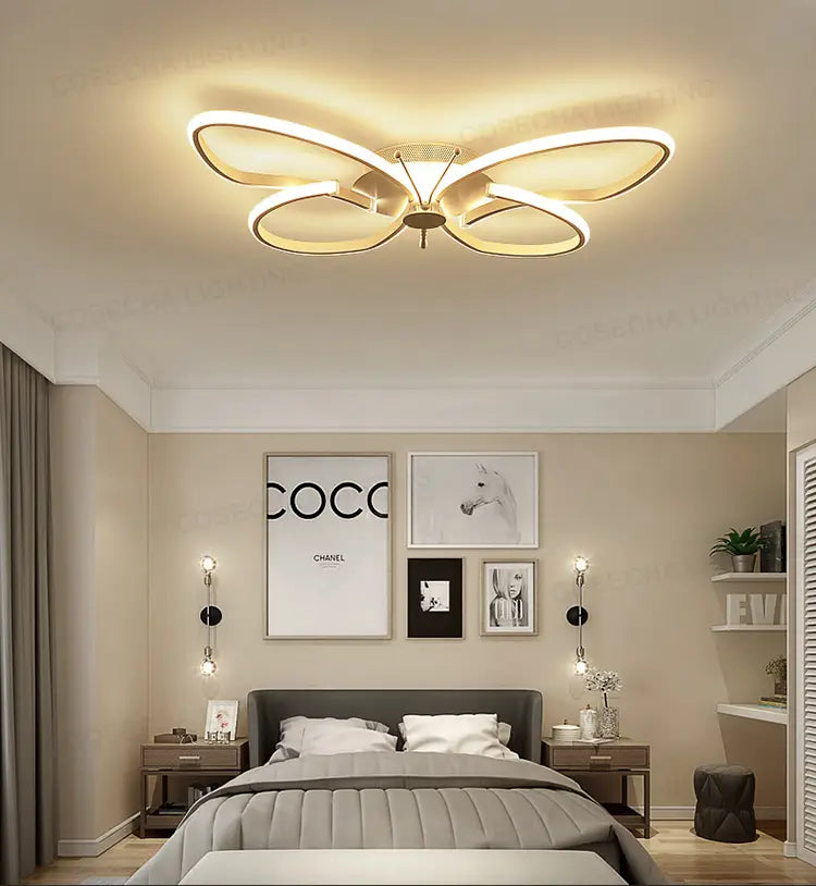 Butterfly Led Ceiling Light Modern White Color Ceiling Lamps