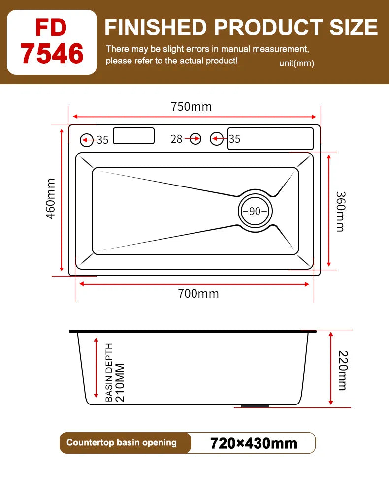 Waterfall Kitchen Sink 304 Stainless Steel Sink Digital