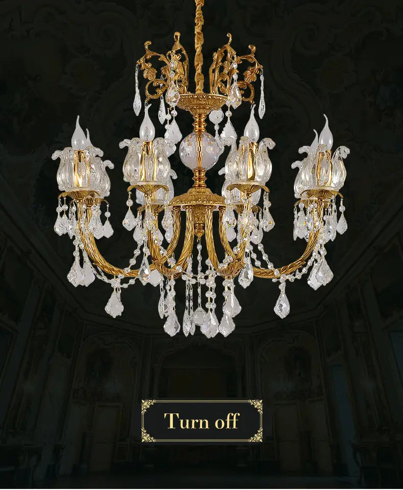 Noble - Luxury French Brass Pendant Lamp Gold Chandelier
