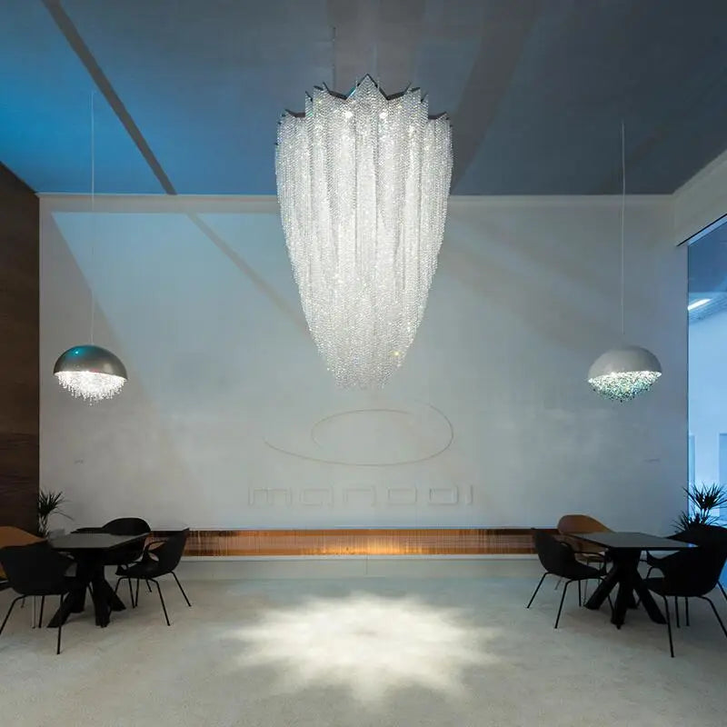 Luxury crystal chandelier for high ceiling living room