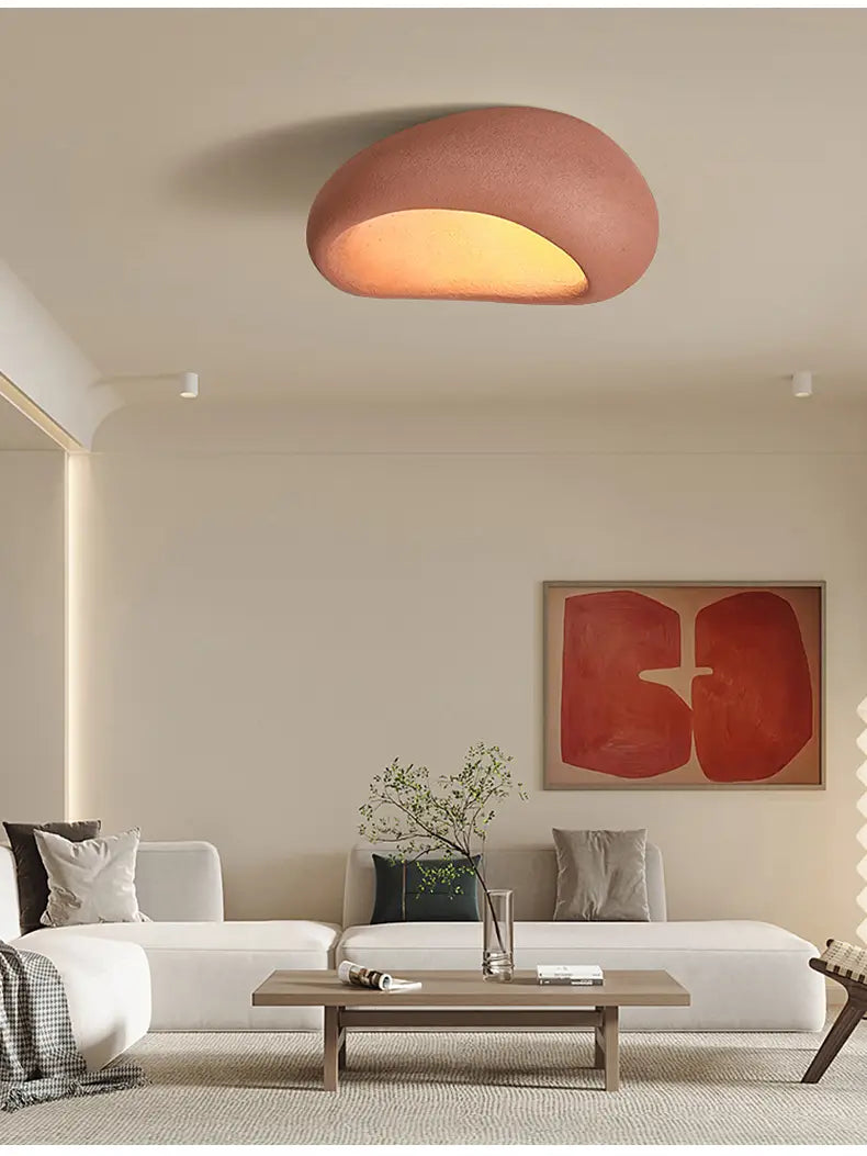 Nordic Minimalist Wabi Sabi Cream Wind LED Ceiling Lamps: