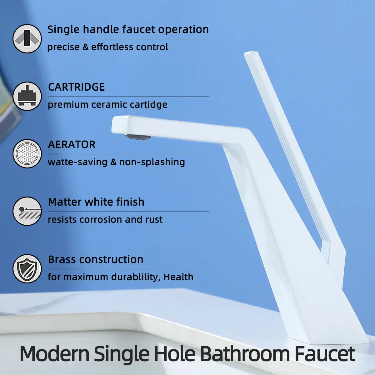 Basin Faucet Modern Bathroom Mixer Tap Black/Chrome Wash