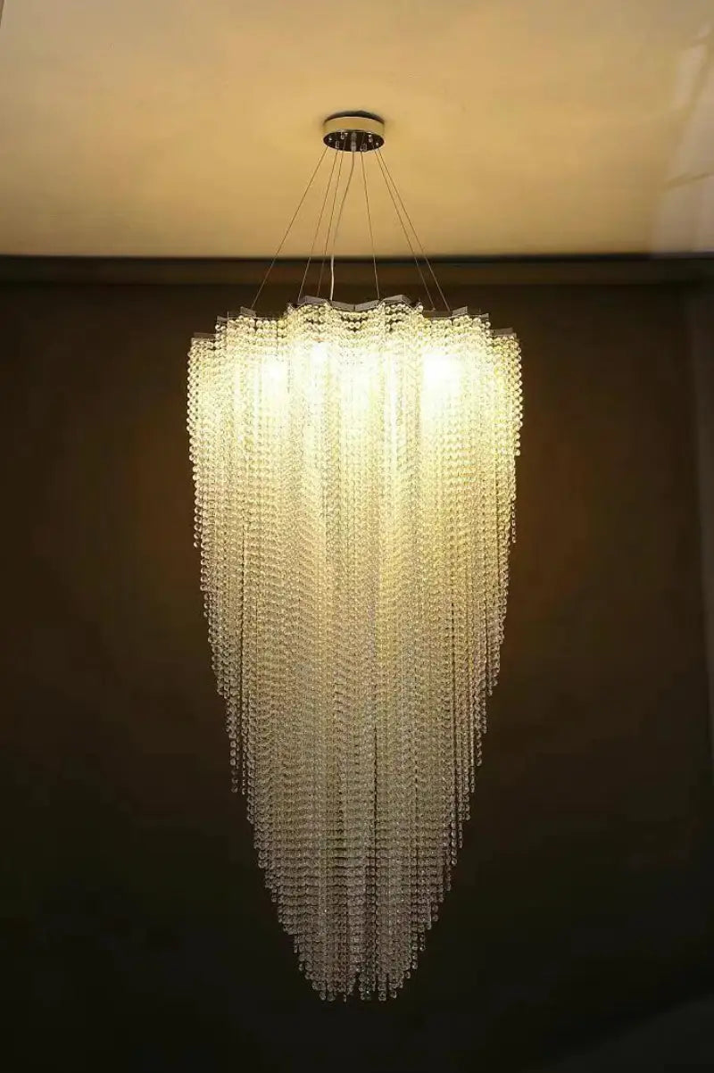 Luxury crystal chandelier for high ceiling living room