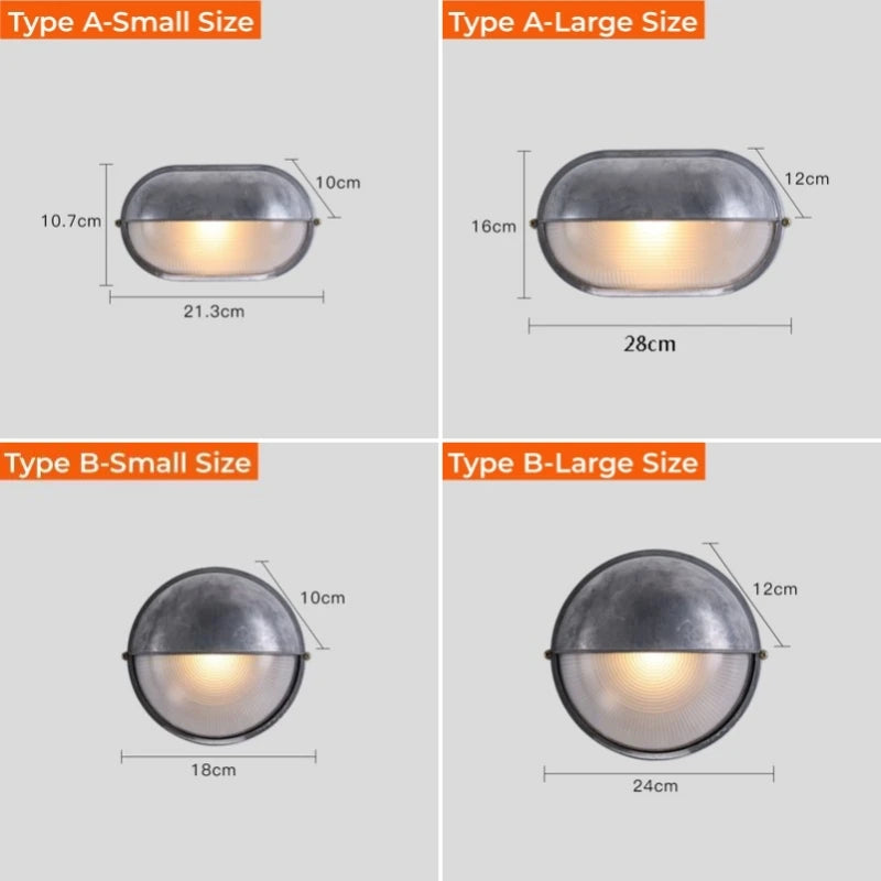 Outdoor Retro LED Wall Lamp E27 Industrial Vintage IP65