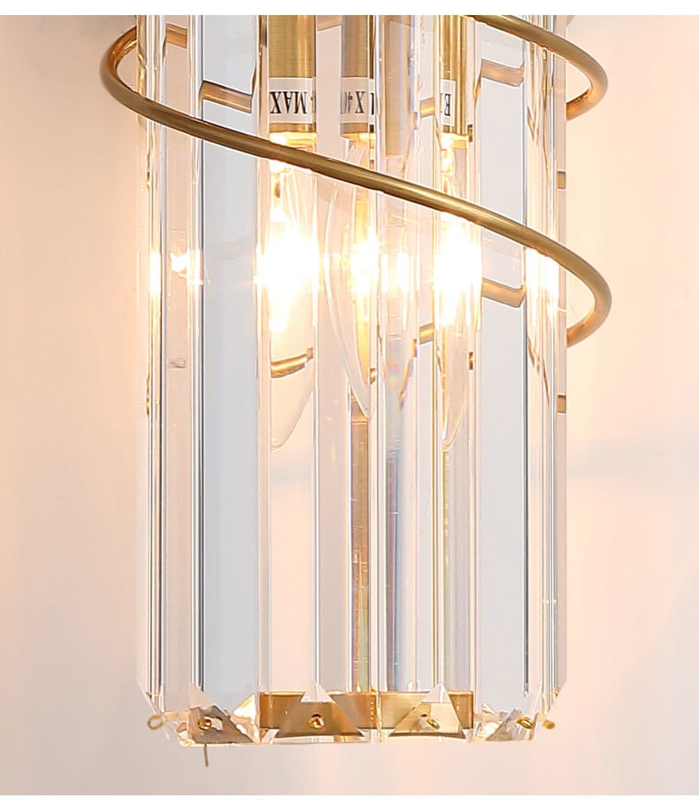 Modern Light Luxury Cylindrical Crystal Wall Lamp Living