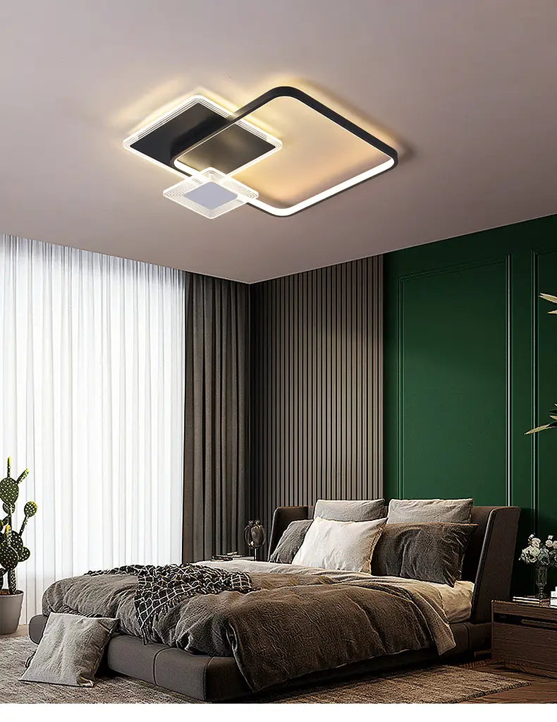 Nordic Square Living Room Bedroom Ceiling Lights Personality