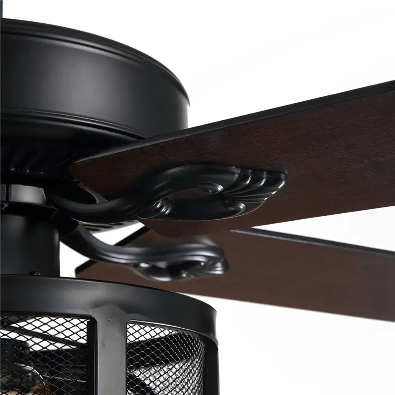 Drum Black Ceiling Fan with Light - Includes Remote Control,