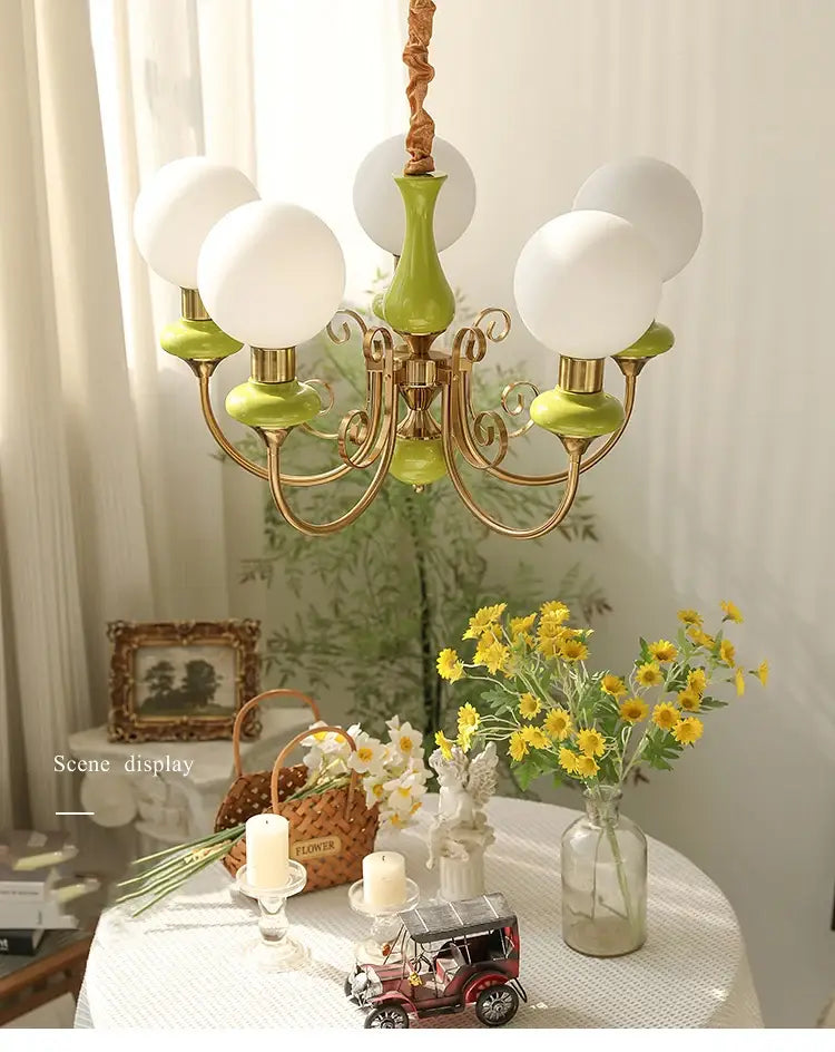 Elise Nordic Retro Pastoral Cream Style Chandelier - French