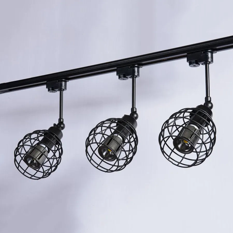 Retro Industrial E27 LED Track Light Spotlight - Adjustable,