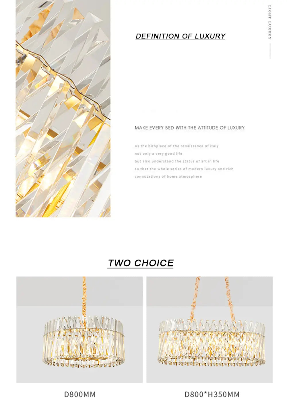 Nordic Luxury Gold Crystal LED Ceiling Lamp - Dimmable