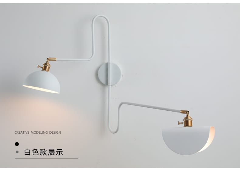 Designer Industrial Long Pole Wall Lamp with Switch