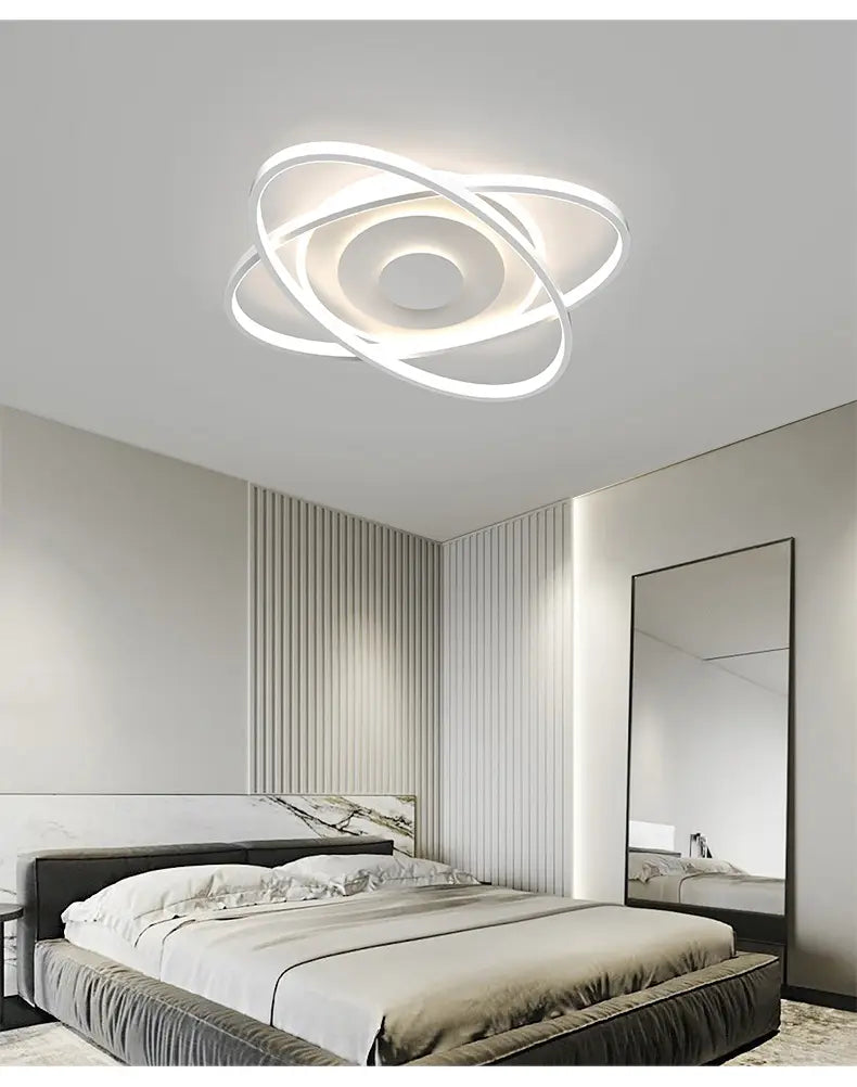 Nordic Modern Minimalist Bedroom Chandeliers White Black Led