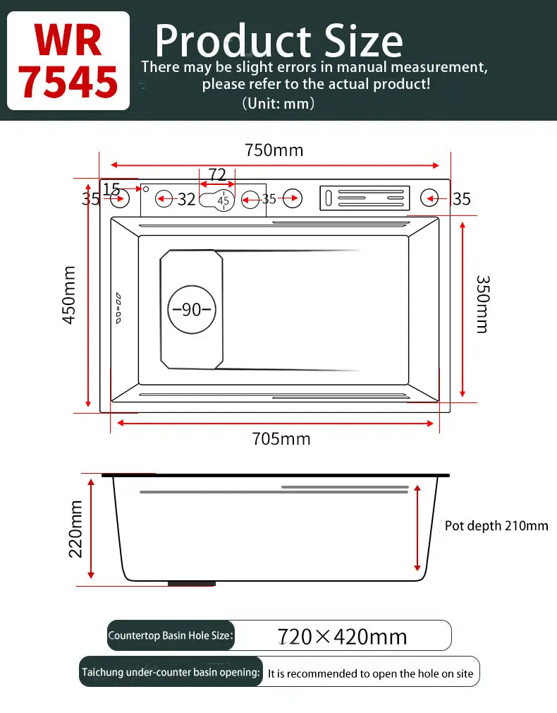 304 Stainless Steel Kitchen Waterfall Sink Digital Display