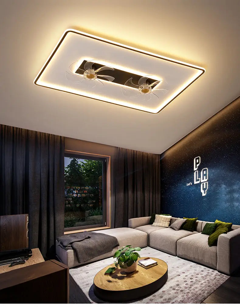 Nordic Luxury Led Ceiling Fan Lights Brightness Dimmable for