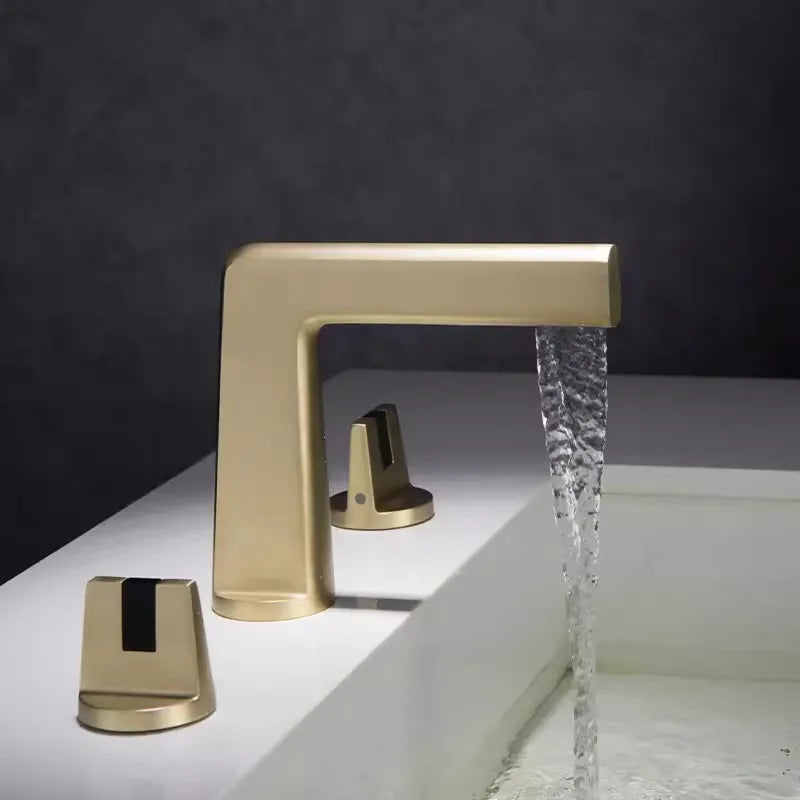 Brushed Gold Basin Faucet Total Brass Black Bathroom Faucet