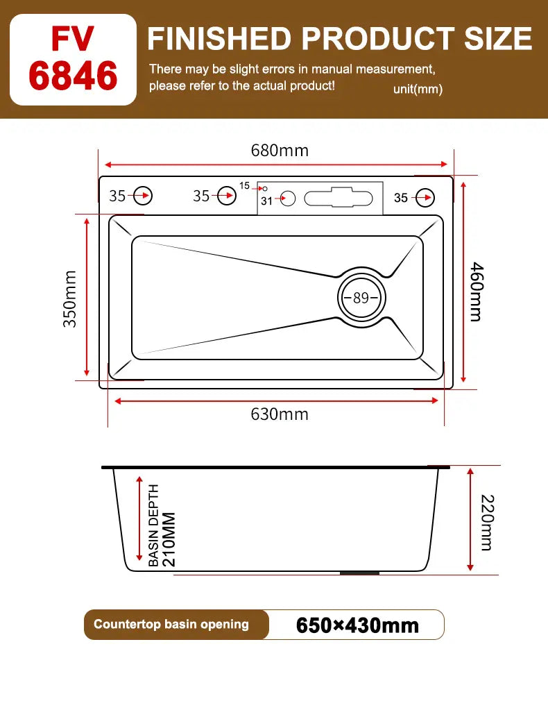 Digital Display Waterfall Sink Embossed Stainless Steel