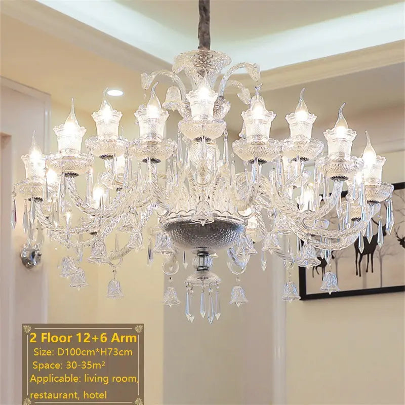 Vintage K9 Crystal Chandelier - Elegant Lighting for Living