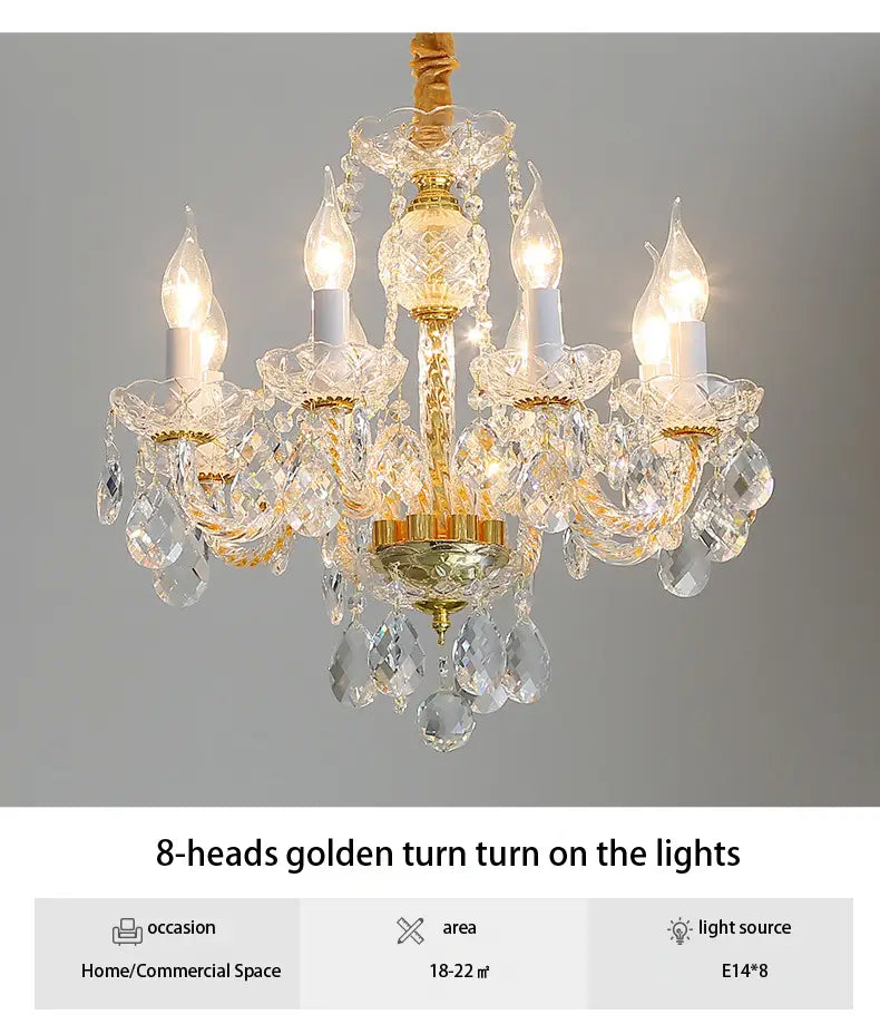 Golden Brilliance: Luxury Crystal Golden Chandelier -