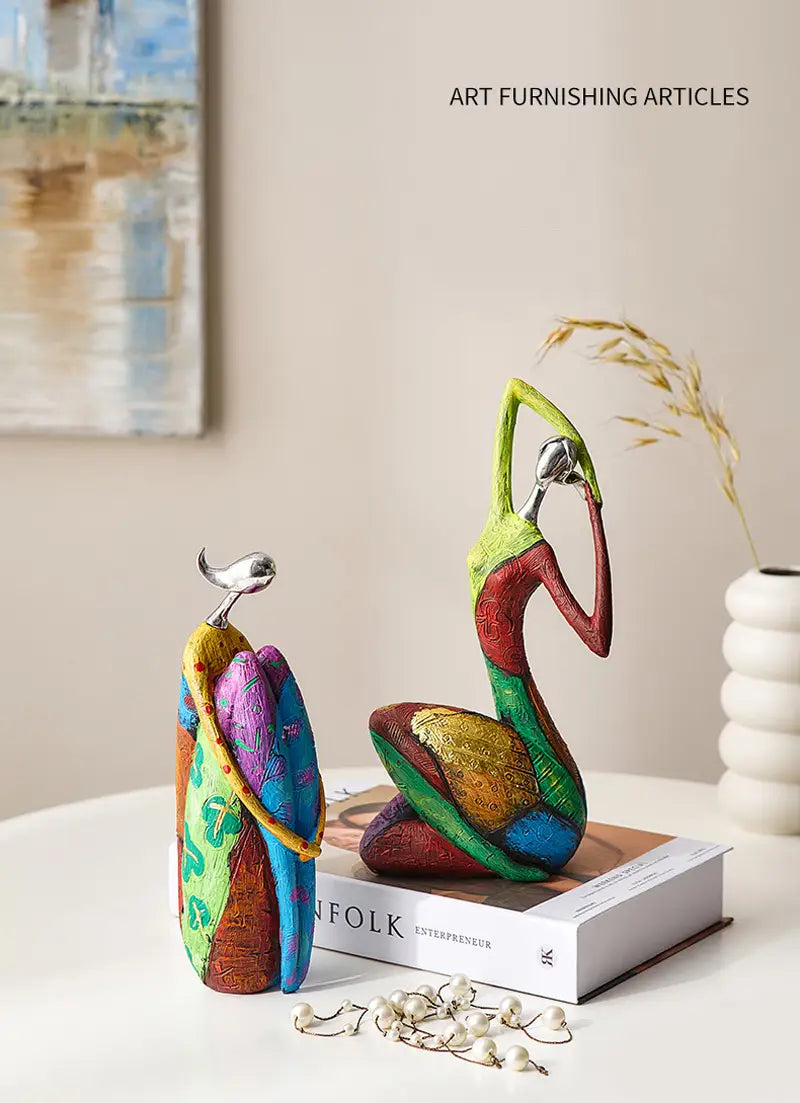 Abstract Art Resin Woman Sculpture: A Modern & Vibrant Touch