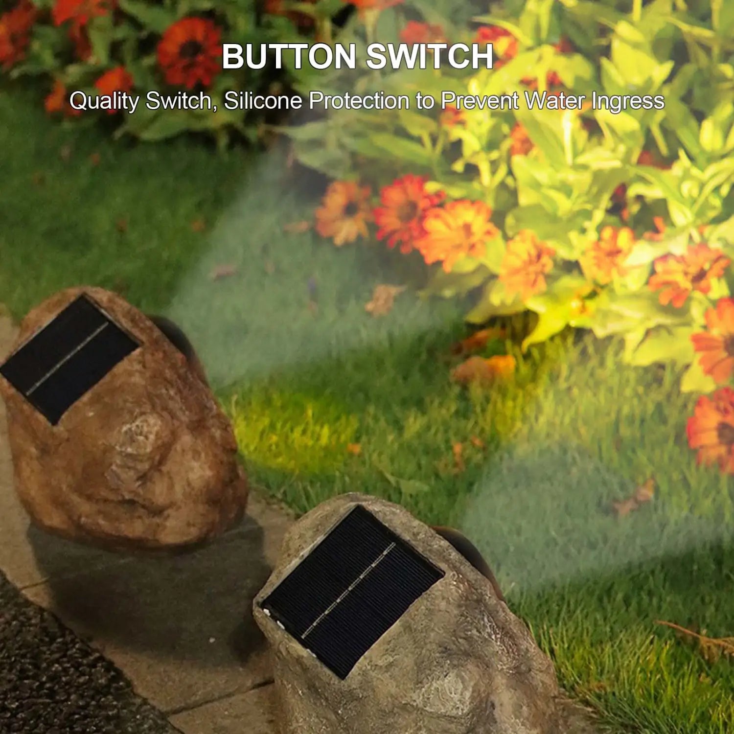 Solar Garden Lights Simulation Stone Outdoor Waterproof LED