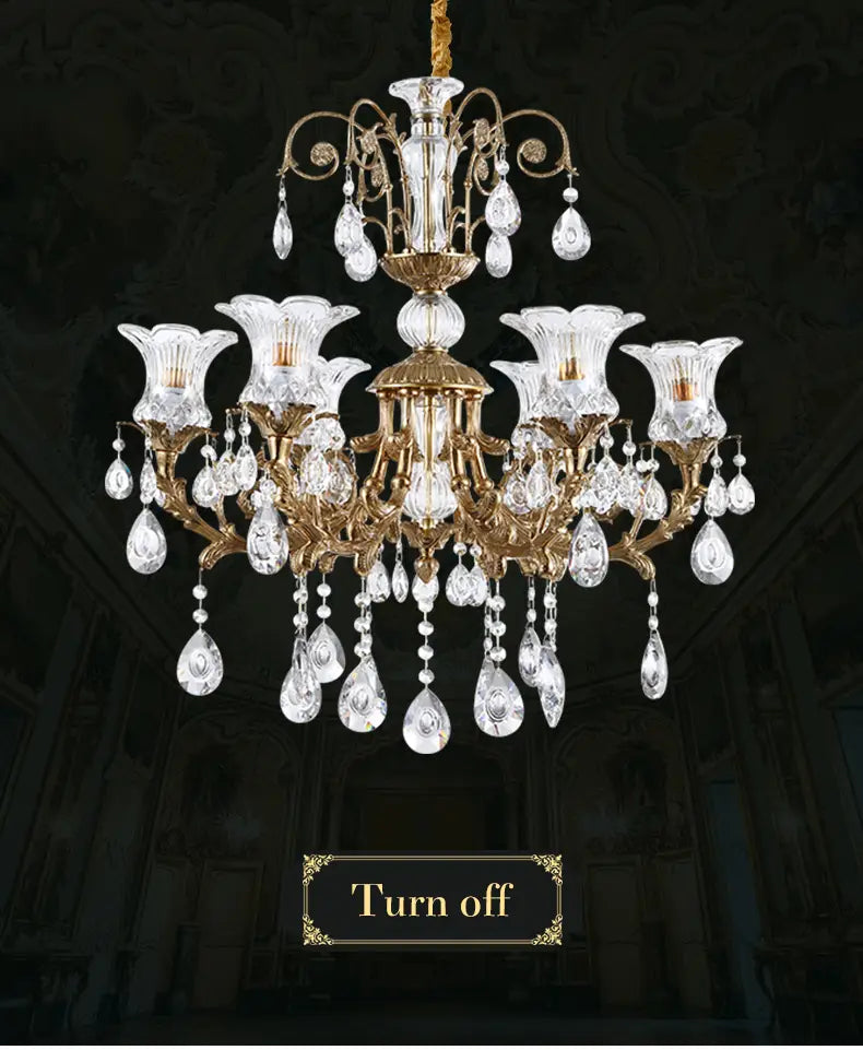 Renaissance - European Full Brass Crystal Chandelier for