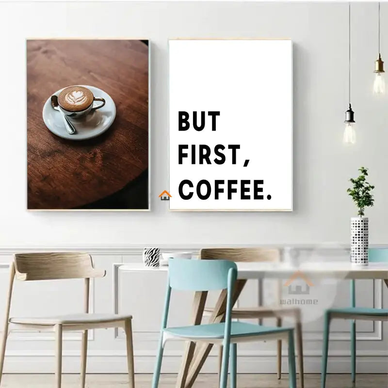 Nordic Coffee and Afternoon Tea Canvas Wall Art: Decorative
