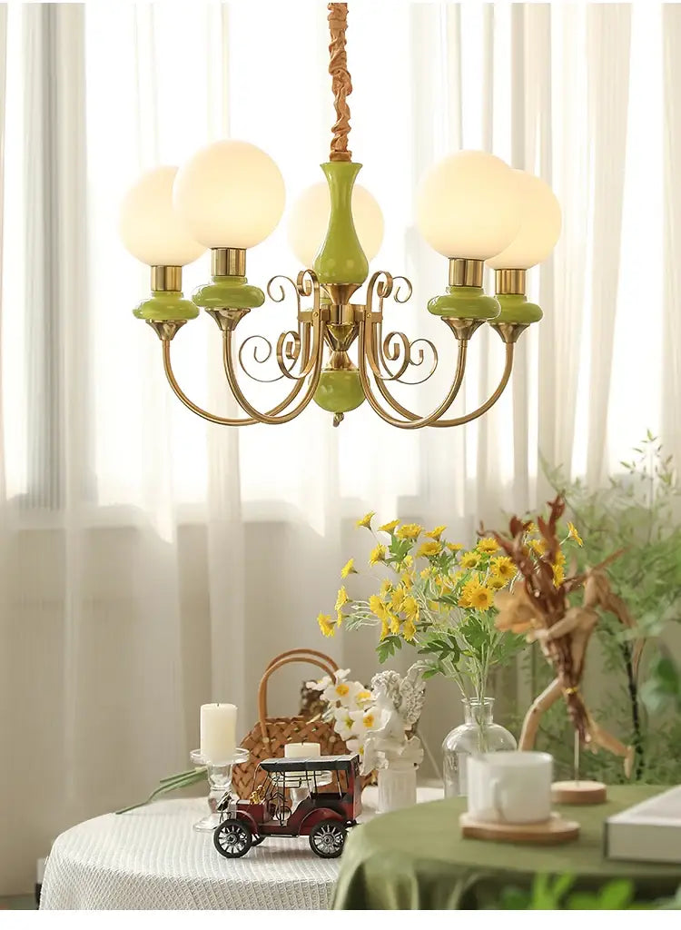 Elise Nordic Retro Pastoral Cream Style Chandelier - French