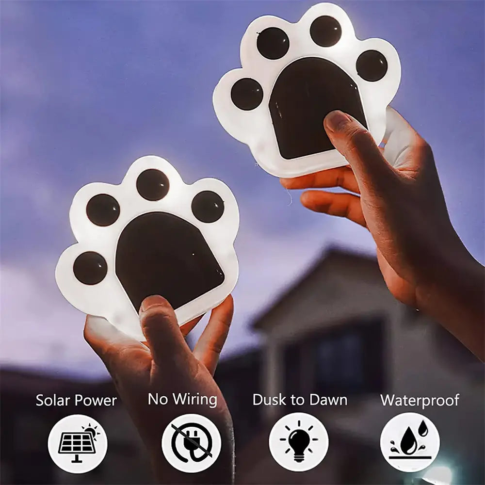 1/4pcs Waterproof LED Solar Bear Paw Ground Light Outdoor