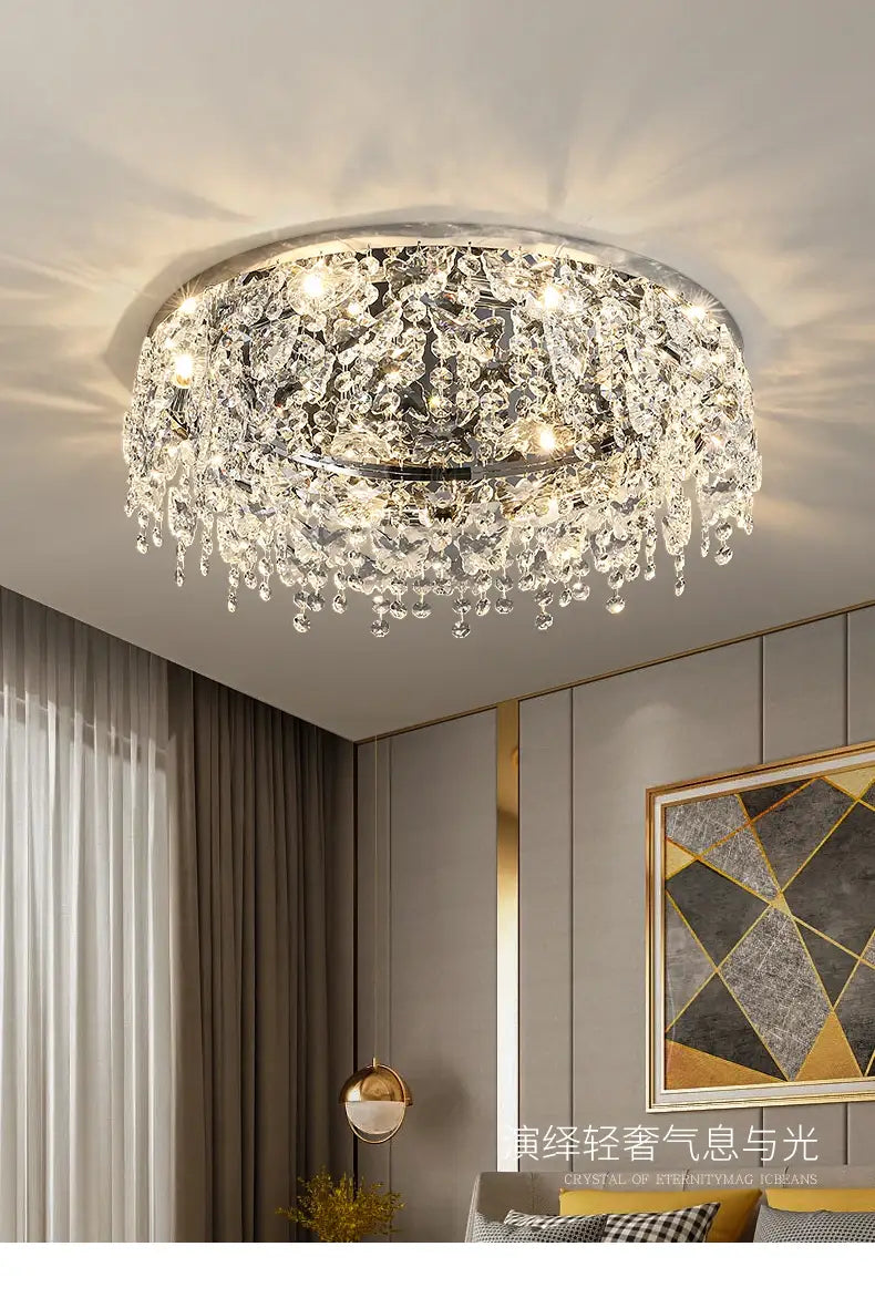 Contemporary Crystal LED Ceiling Chandelier for Living Room,