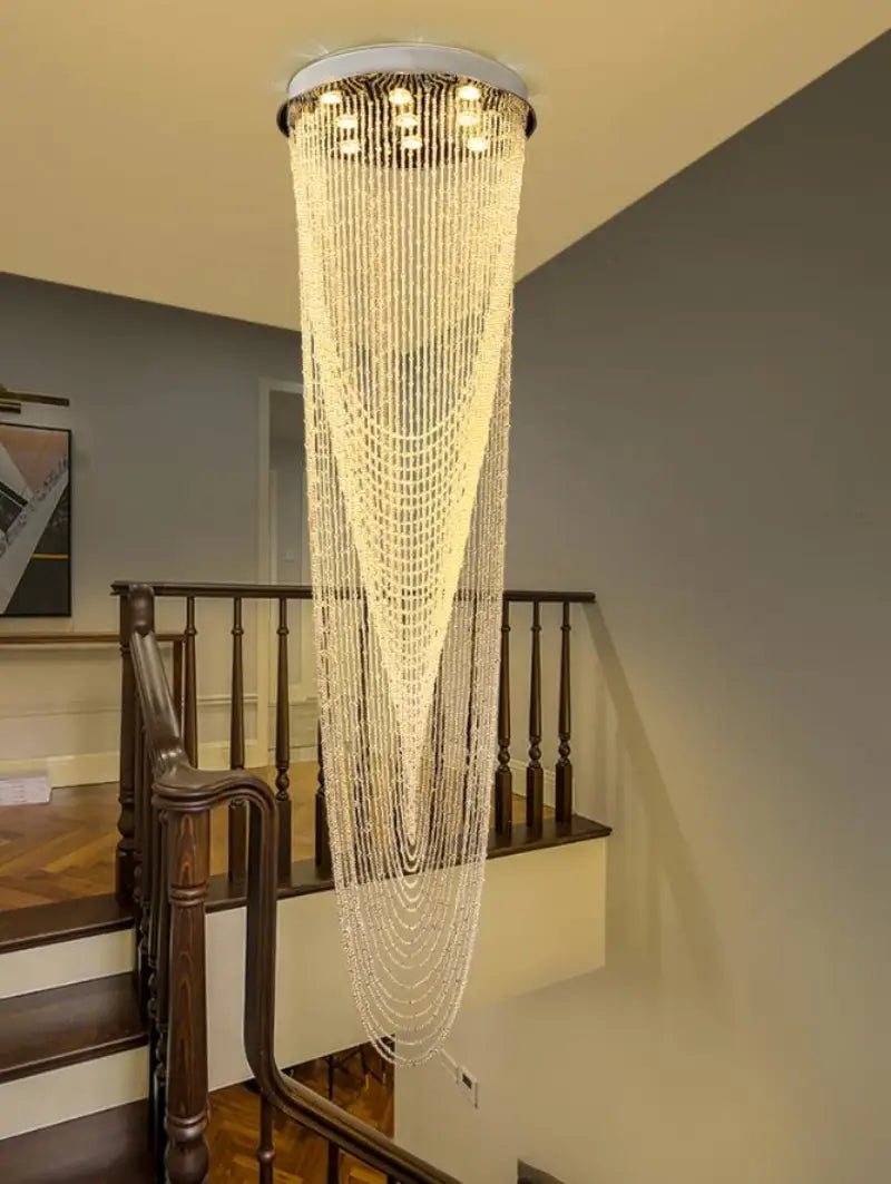 Rotary Crystal staircase Chandelier LOFT Decorative lighting