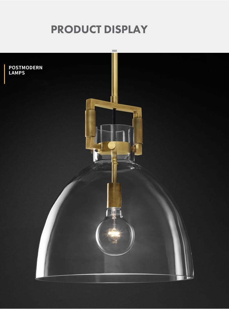 American Retro Edison E27 LED Pendant Light - Gold Metal