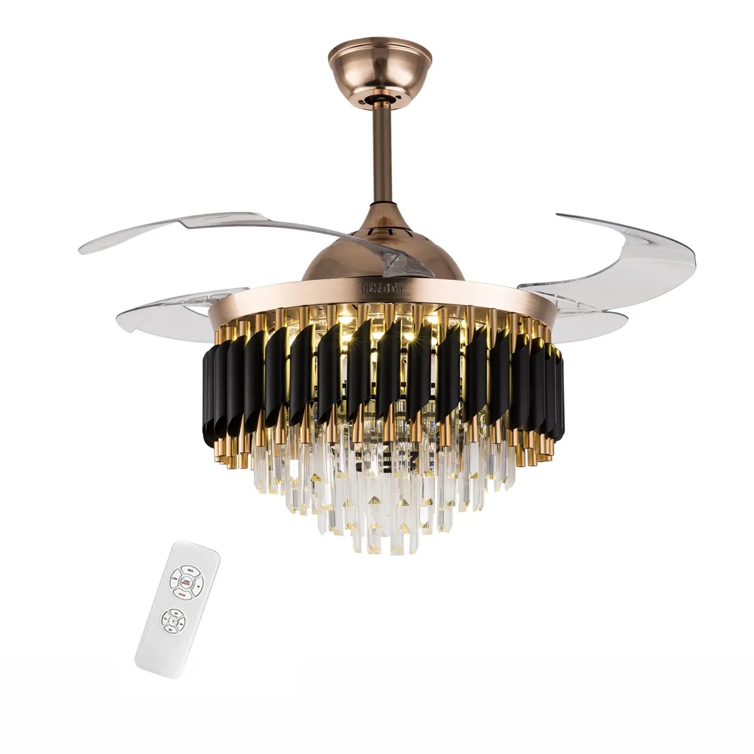 Contemporary Retractable Ceiling Fans with LED Light -