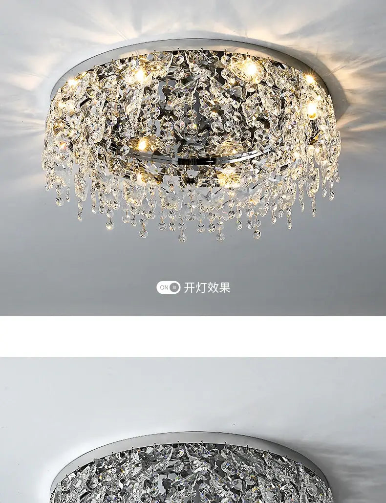 Contemporary Crystal LED Ceiling Chandelier for Living Room,