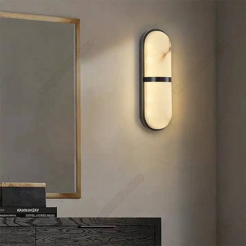 Sophia - Marble and Copper Wall Light - Creative Bedside