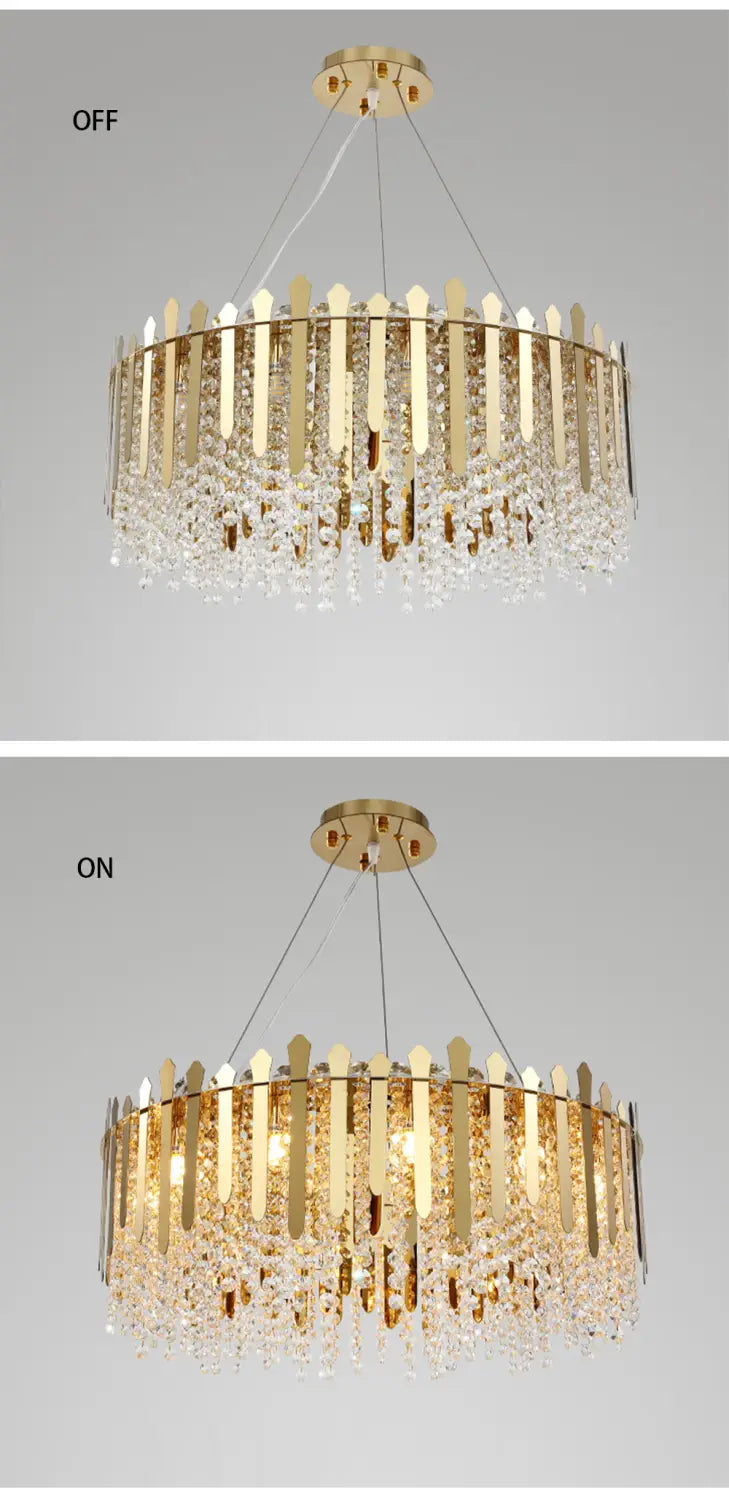Luxury Dimmable LED Ceiling Chandeliers - Glass Gold Hanging