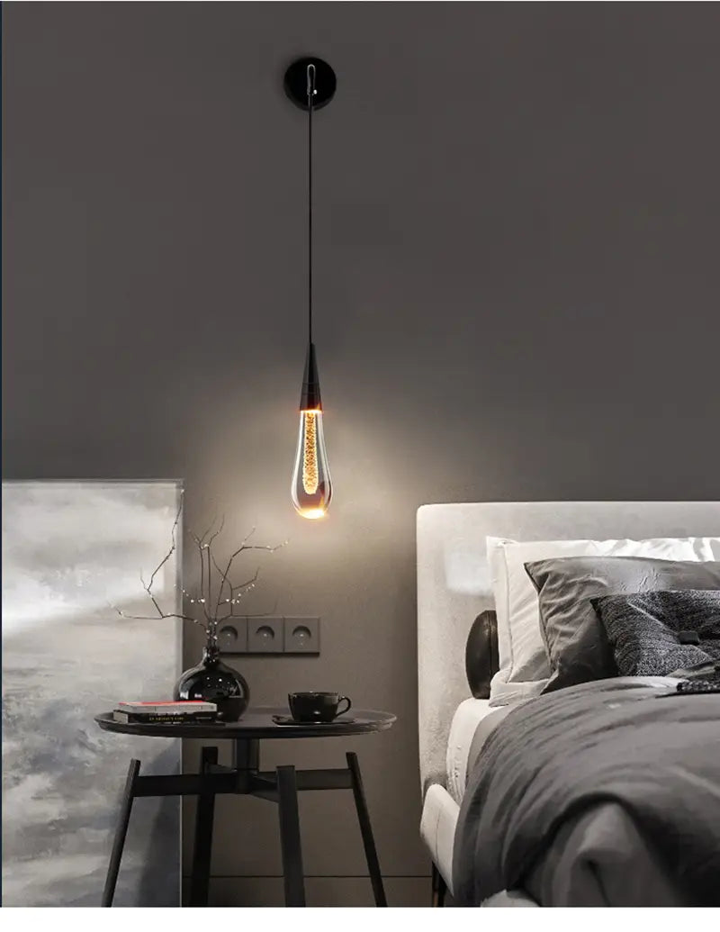 Creative raindrops wall lights living bedroom luxury crystal