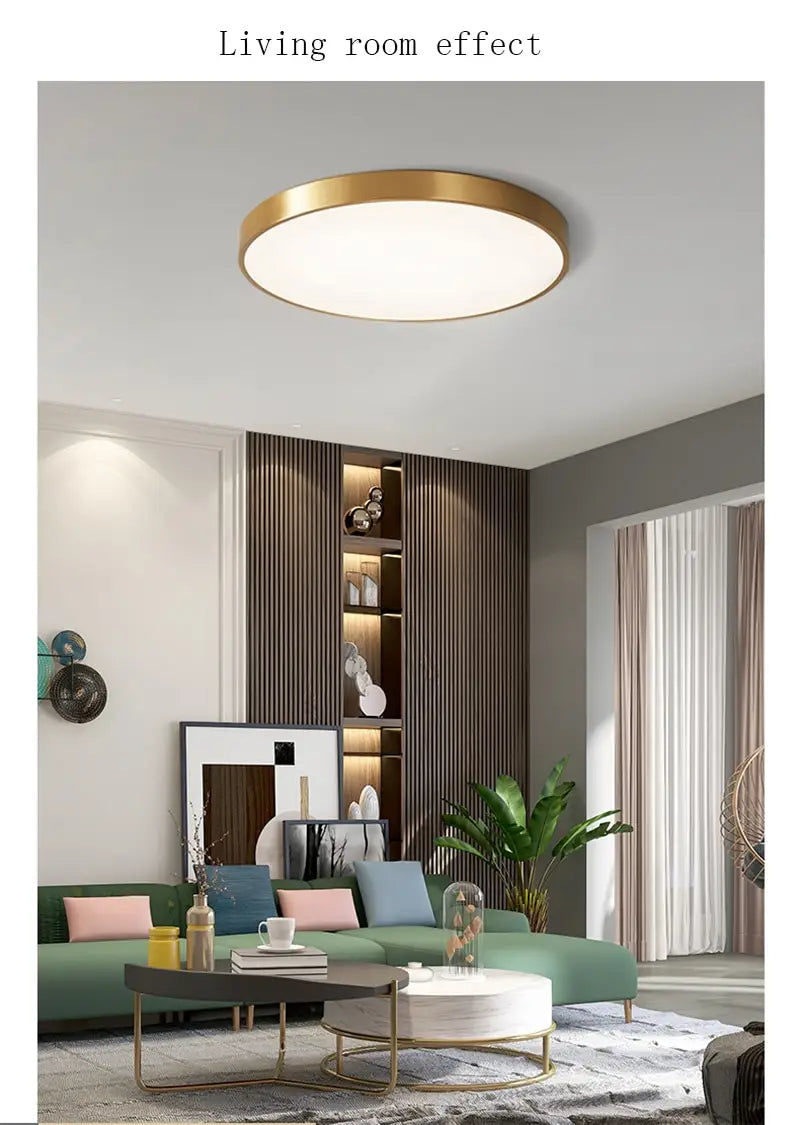Pure copper lamp body LED lighting for living room ceiling