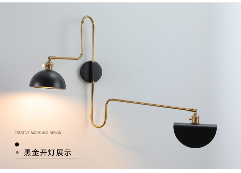 Designer Industrial Long Pole Wall Lamp with Switch