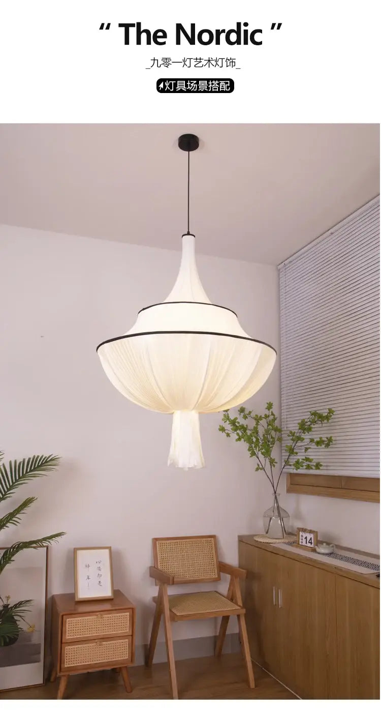 Chloé French Medieval Pendant Lamp - Nordic Ins Style Fabric