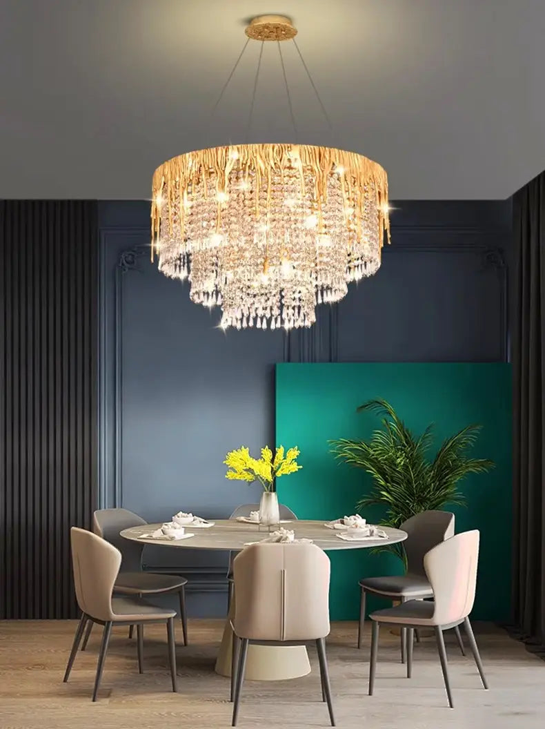 Modern Smart LED crystal Rings Pendant Light - Adjustable,