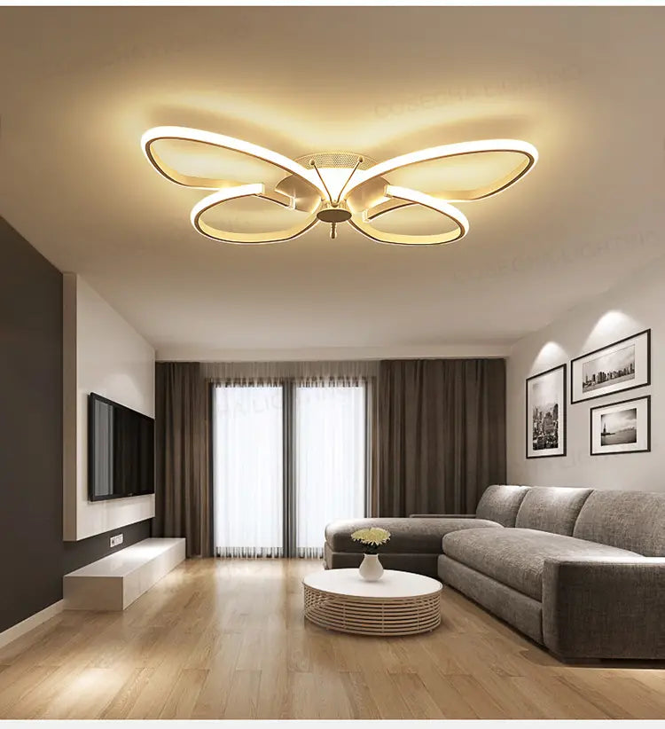 Butterfly Led Ceiling Light Modern White Color Ceiling Lamps