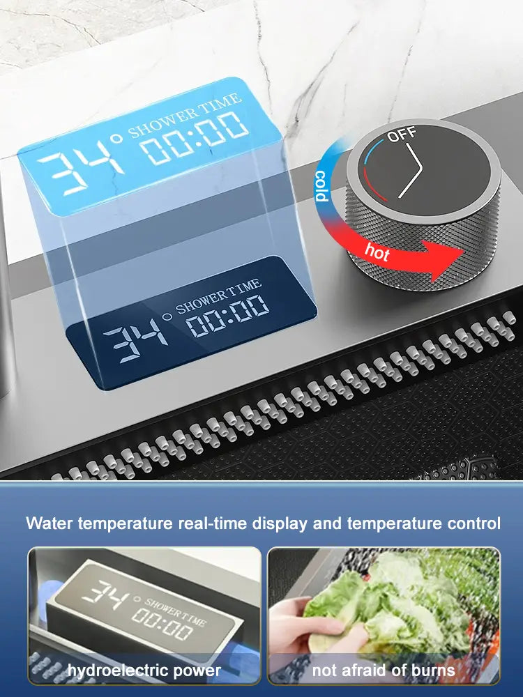 Stainless Steel kitchen sink Digital Display Embossed