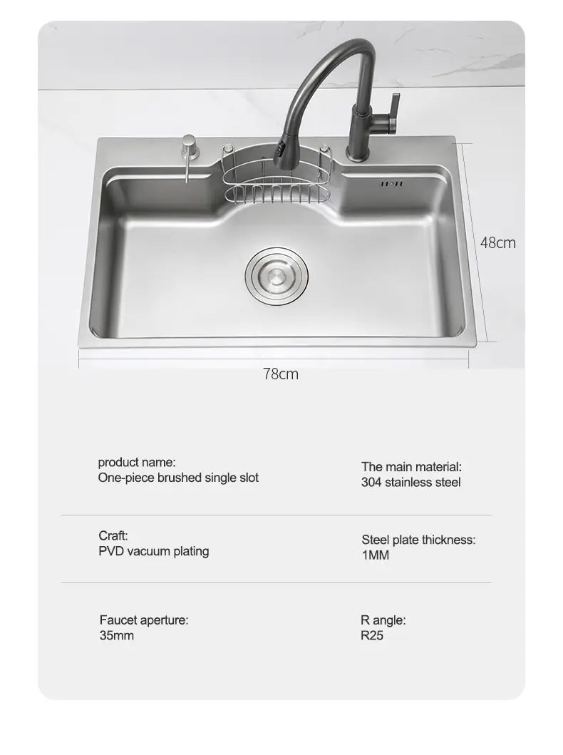 Nano 304 Stainless Steel Vegetable Sink For Kitchen Sink