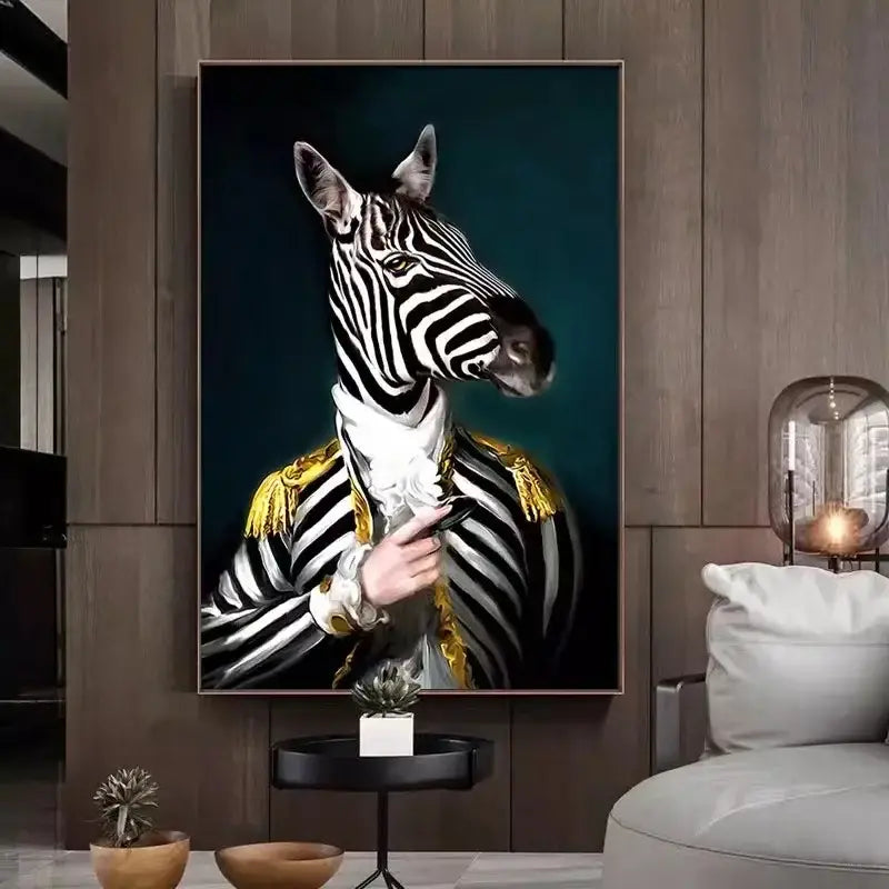 Animal Art Canvas Poster - Zebra, Lion, Elephant Oil Prints